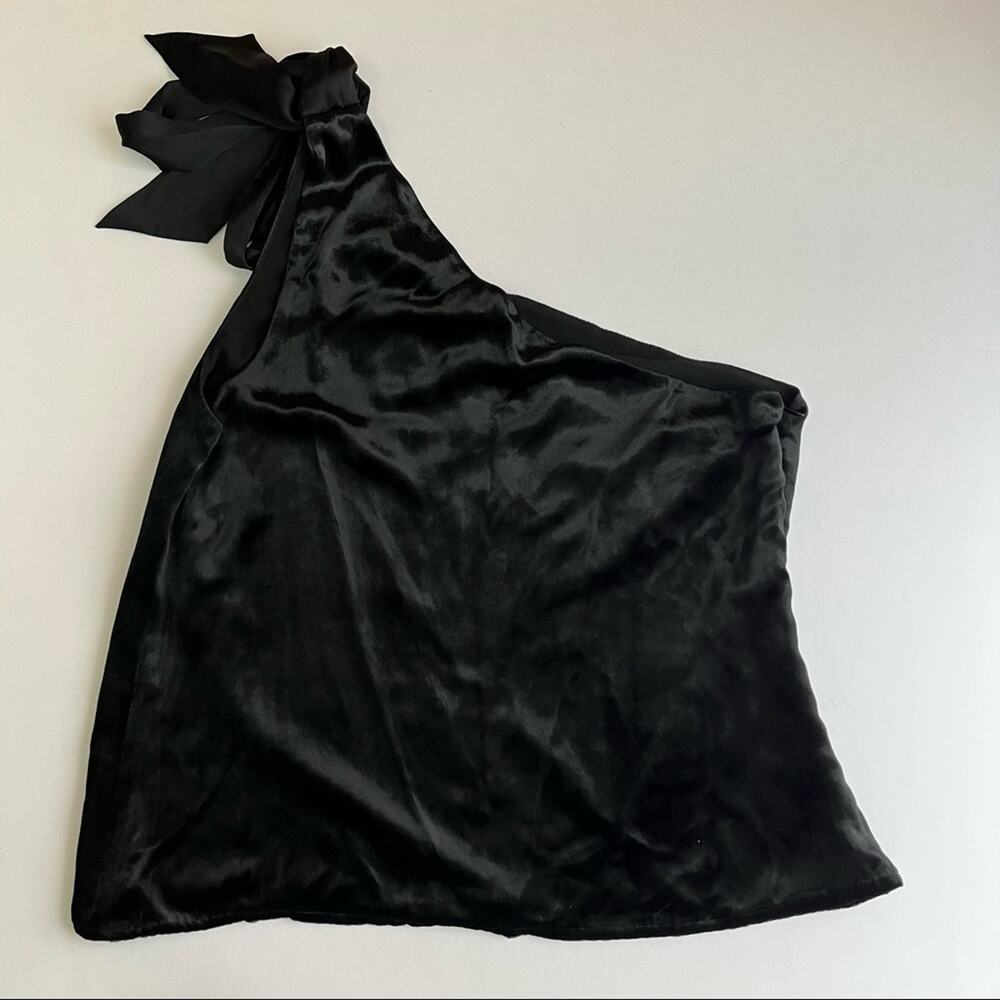 Ramy Brook Velvet Bow Shoulder Blouse